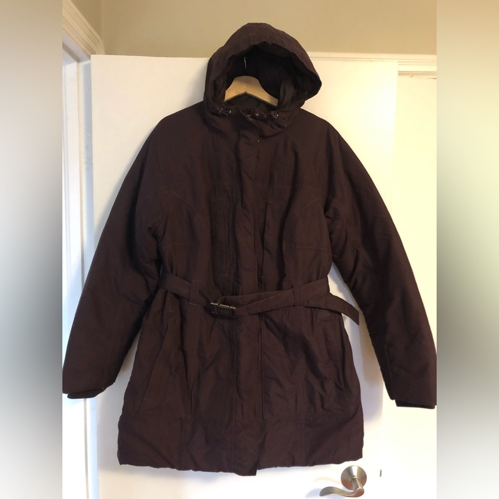 North Face XL mid length goose down parka